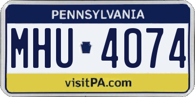 PA license plate MHU4074