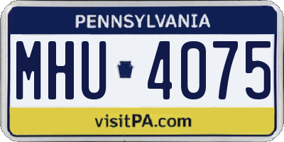 PA license plate MHU4075