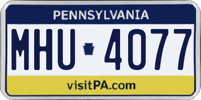 PA license plate MHU4077