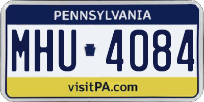 PA license plate MHU4084