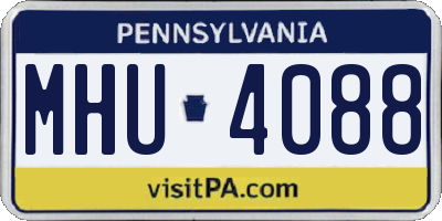 PA license plate MHU4088