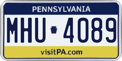 PA license plate MHU4089