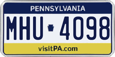 PA license plate MHU4098