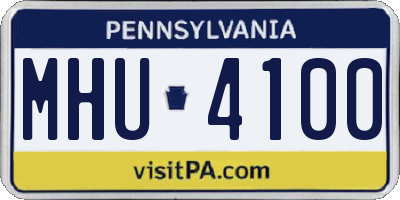 PA license plate MHU4100