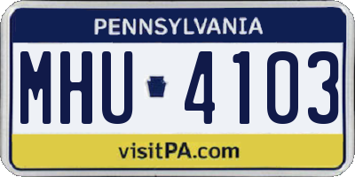 PA license plate MHU4103