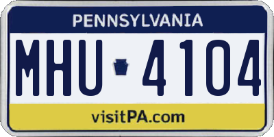 PA license plate MHU4104