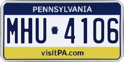 PA license plate MHU4106