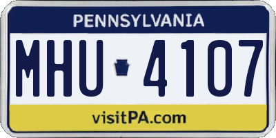 PA license plate MHU4107