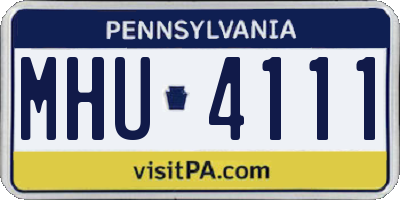 PA license plate MHU4111