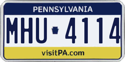 PA license plate MHU4114