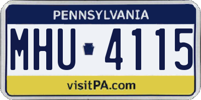 PA license plate MHU4115
