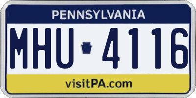 PA license plate MHU4116