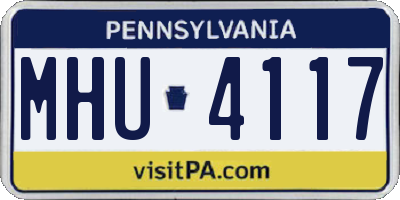 PA license plate MHU4117