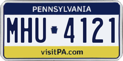 PA license plate MHU4121