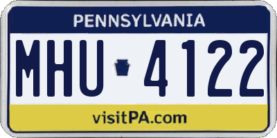 PA license plate MHU4122