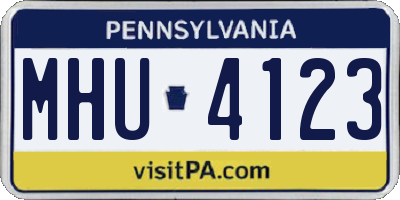 PA license plate MHU4123