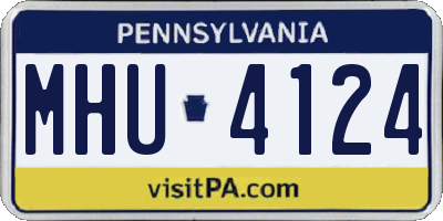 PA license plate MHU4124