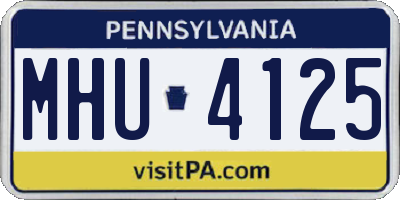 PA license plate MHU4125