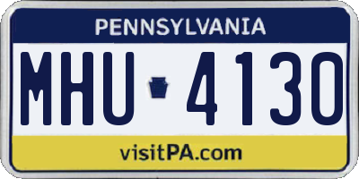 PA license plate MHU4130