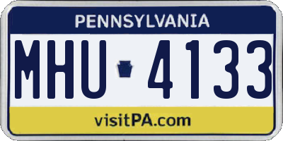 PA license plate MHU4133