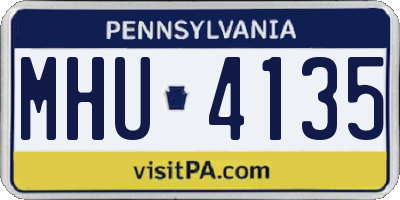 PA license plate MHU4135