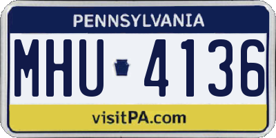 PA license plate MHU4136