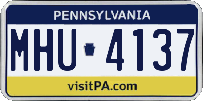 PA license plate MHU4137