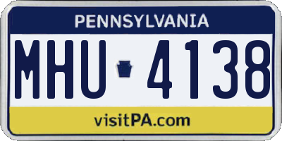 PA license plate MHU4138