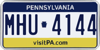 PA license plate MHU4144