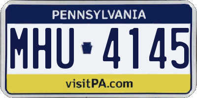 PA license plate MHU4145