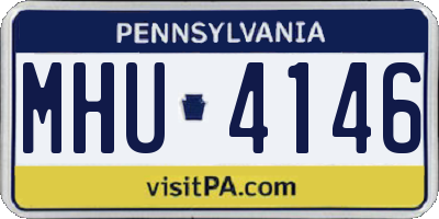 PA license plate MHU4146