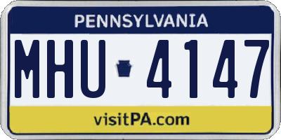 PA license plate MHU4147