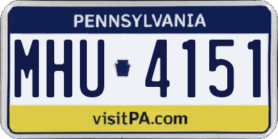 PA license plate MHU4151