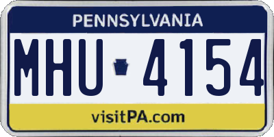 PA license plate MHU4154