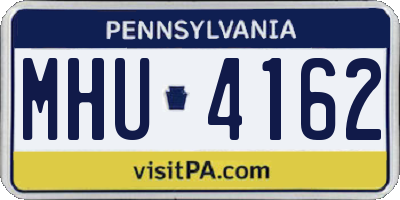 PA license plate MHU4162