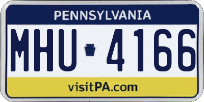 PA license plate MHU4166