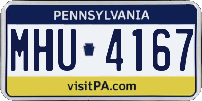 PA license plate MHU4167
