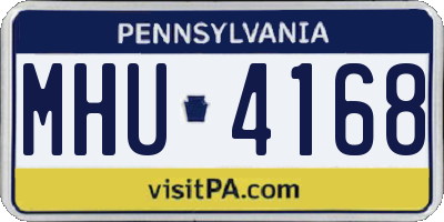 PA license plate MHU4168