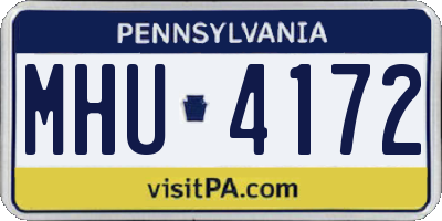 PA license plate MHU4172