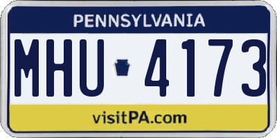 PA license plate MHU4173