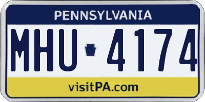 PA license plate MHU4174
