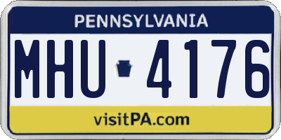 PA license plate MHU4176