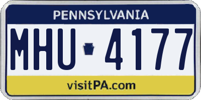 PA license plate MHU4177