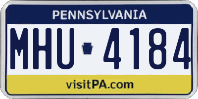 PA license plate MHU4184