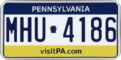 PA license plate MHU4186