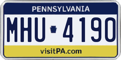 PA license plate MHU4190