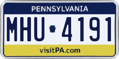 PA license plate MHU4191