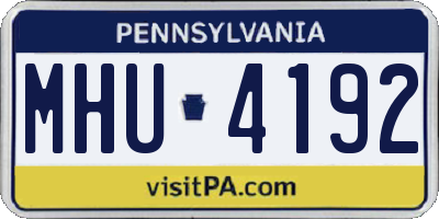 PA license plate MHU4192