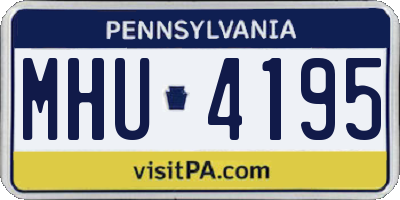 PA license plate MHU4195