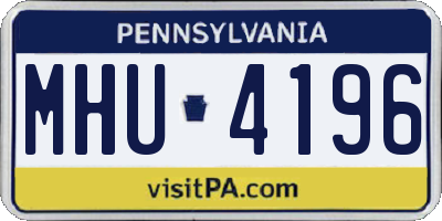 PA license plate MHU4196